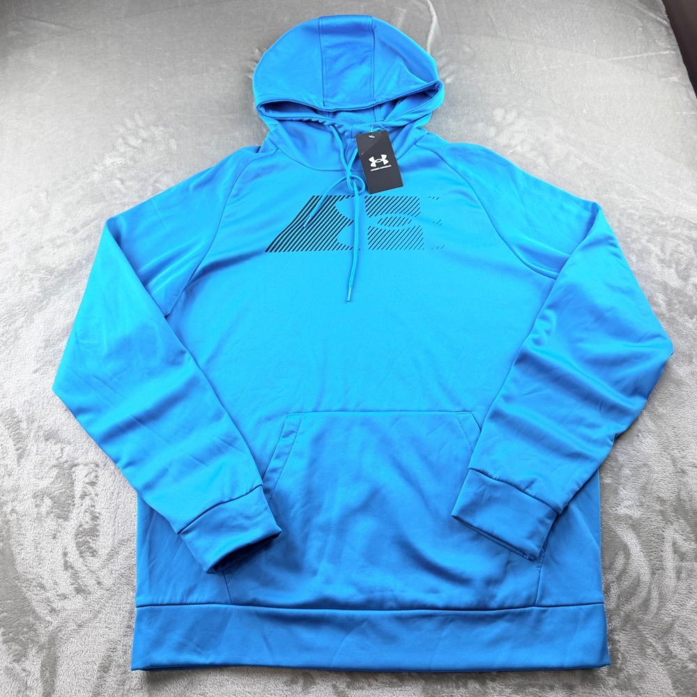 Under Armour Men's Medium Fleece Graphic Hoodie Blue Long Sleeve